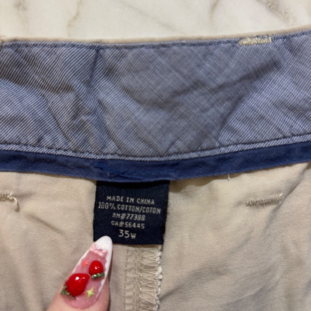 J.Crew Mens Club Short Khaki Tan Chino Cotton Flat Front Shorts Size 35W - Picture 3 of 7